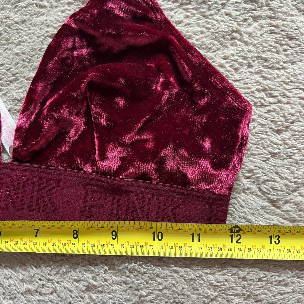 Victoria's Secret PINK Unlined Velour Bralette‎ Preppy Minimalist Whimsical Sz S